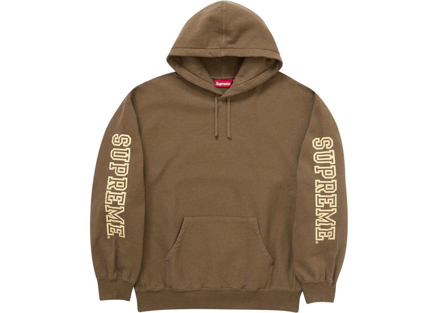 Supreme Collegiate Sleeve Hooded Sweatshirt Olive Brown