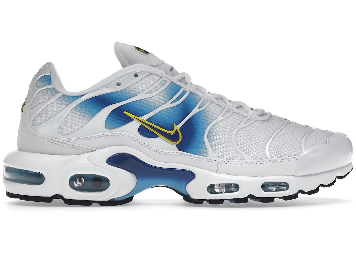 Nike Air Max Plus Spray Paint Swoosh White Blue