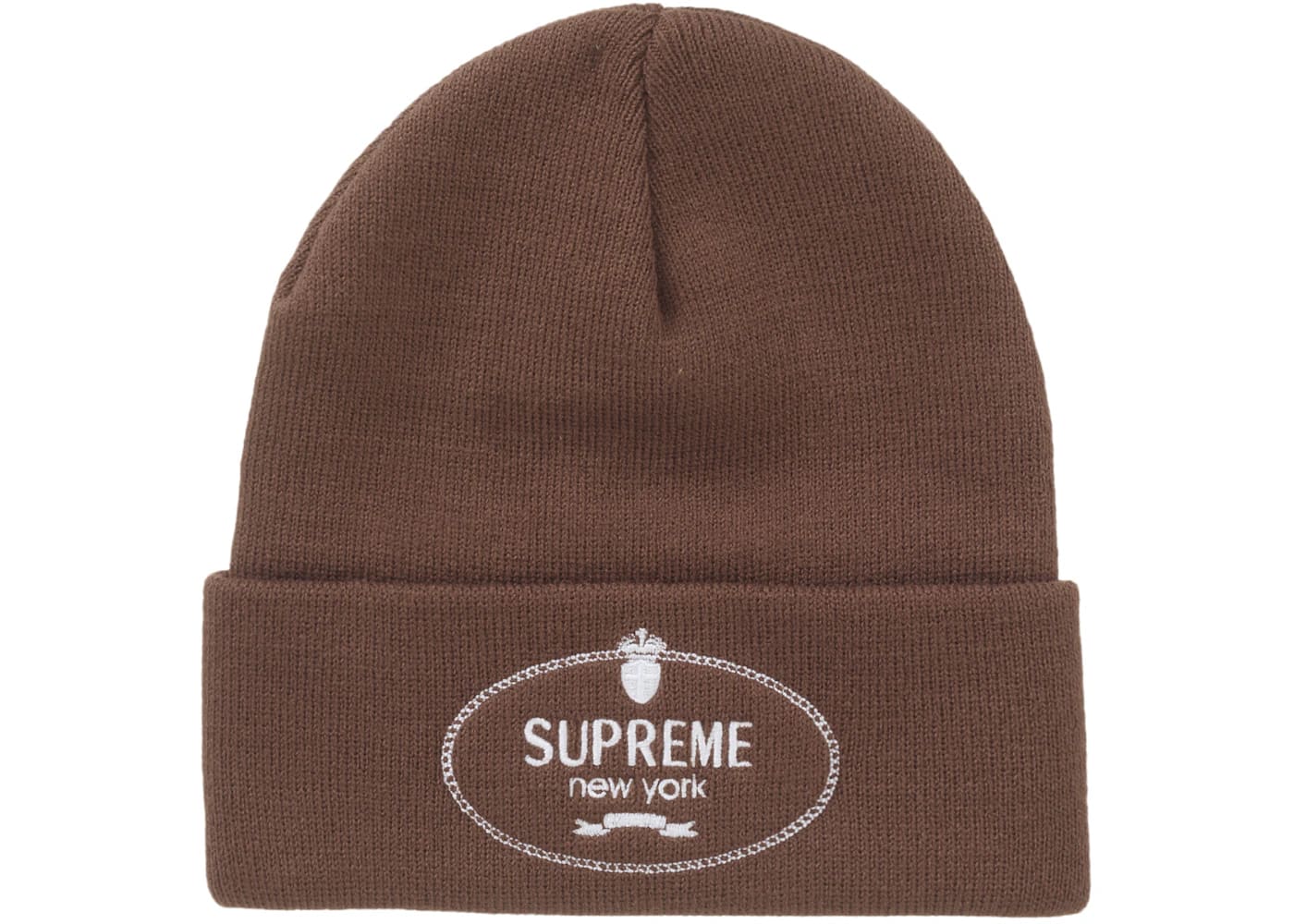 Supreme Crest Beanie Brown