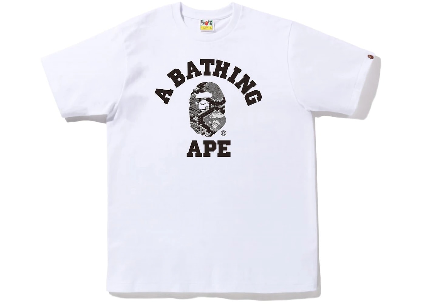 BAPE Snake College Tee White Grey